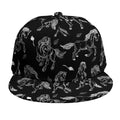 Black And White Horse Pattern Print Snapback Cap