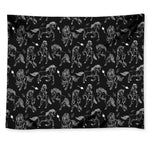 Black And White Horse Pattern Print Tapestry