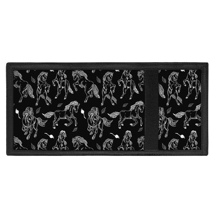 Black And White Horse Pattern Print Trifold Wallet
