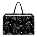 Black And White Horse Pattern Print Utility Tote Bag