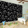 Black And White Horse Pattern Print Wall Sticker