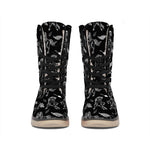 Black And White Horse Pattern Print Winter Boots