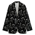 Black And White Horse Pattern Print Women's Blazer