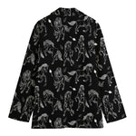 Black And White Horse Pattern Print Women's Blazer