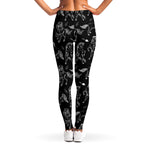 Black And White Horse Pattern Print Women's Leggings