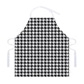 Black And White Houndstooth Print Adjustable Apron