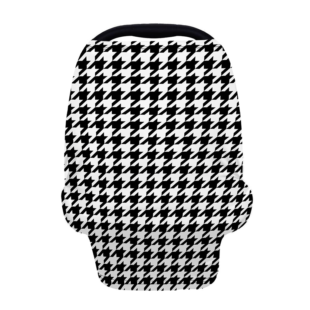 Black And White Houndstooth Print Baby Seat Cover