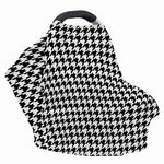 Black And White Houndstooth Print Baby Seat Cover