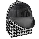 Black And White Houndstooth Print Backpack