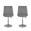 Black And White Houndstooth Print Bar Stool Covers