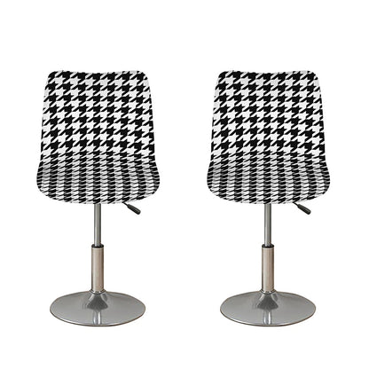 Black And White Houndstooth Print Bar Stool Covers