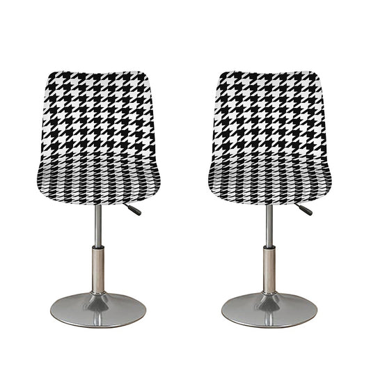 Black And White Houndstooth Print Bar Stool Covers