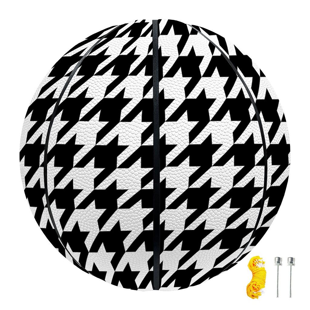 Black And White Houndstooth Print Basketball