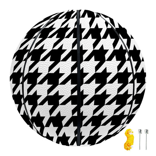 Black And White Houndstooth Print Basketball