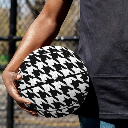 Black And White Houndstooth Print Basketball