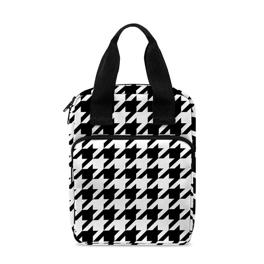 Black And White Houndstooth Print Bible Tote Bag