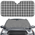 Black And White Houndstooth Print Car Windshield Sun Shade