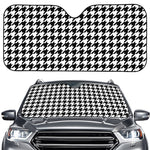 Black And White Houndstooth Print Car Windshield Sun Shade