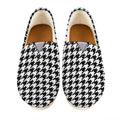 Black And White Houndstooth Print Casual Shoes