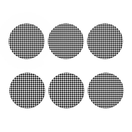 Black And White Houndstooth Print Coaster Set