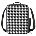 Black And White Houndstooth Print Crossbody Lunch Bag