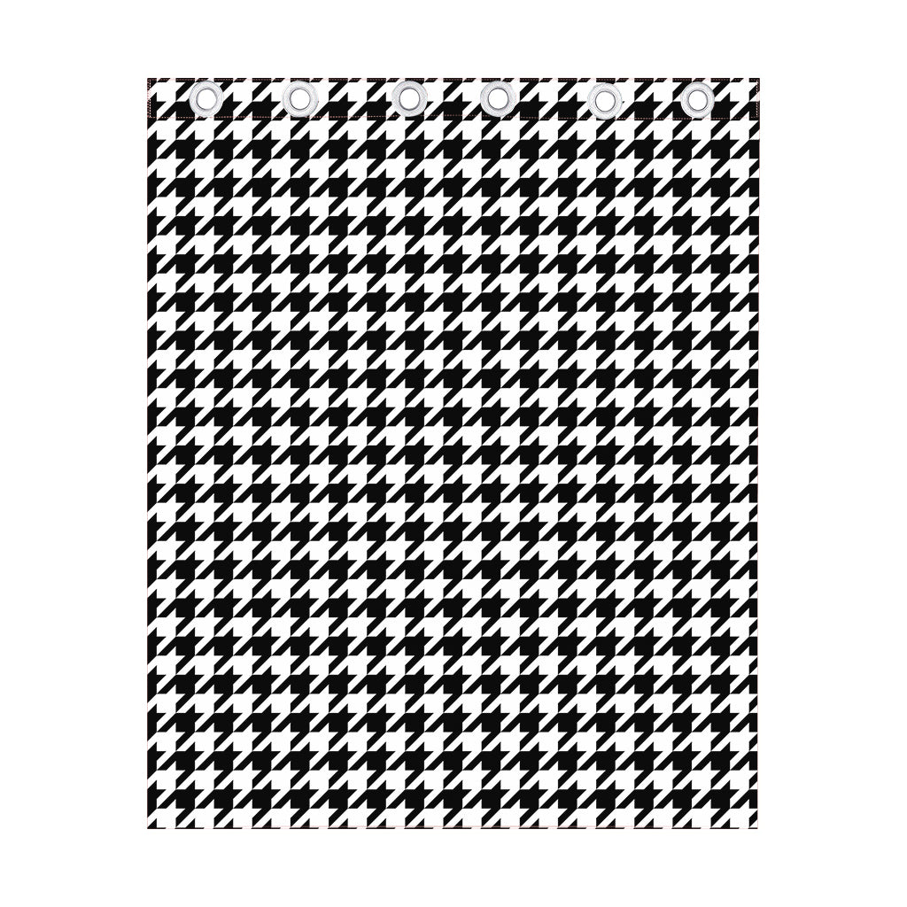 Black And White Houndstooth Print Curtain