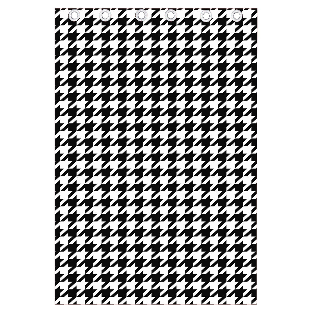 Black And White Houndstooth Print Curtain