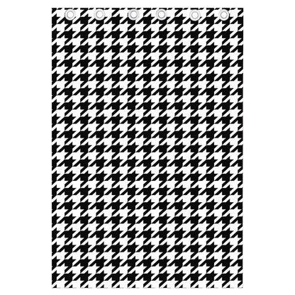 Black And White Houndstooth Print Curtain