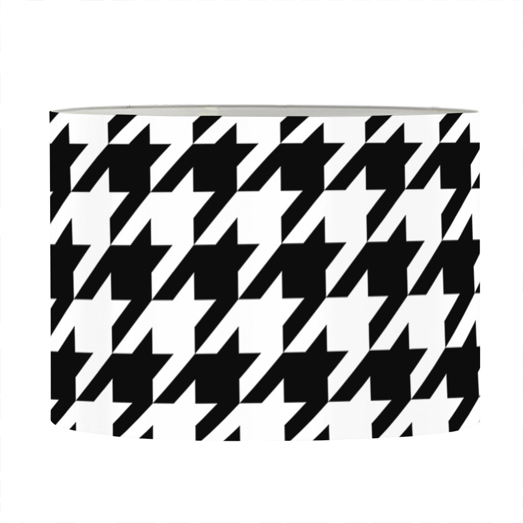 Black And White Houndstooth Print Drum Lamp Shade