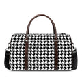 Black And White Houndstooth Print Duffel Bag
