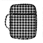Black And White Houndstooth Print Front Pocket Bible Bag