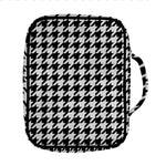 Black And White Houndstooth Print Front Pocket Bible Bag