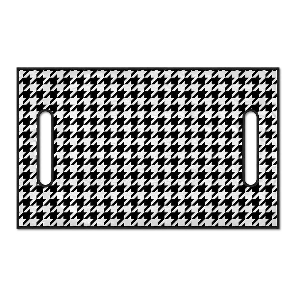 Black And White Houndstooth Print Golf Cart Seat Cover