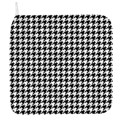 Black And White Houndstooth Print Hand Towel
