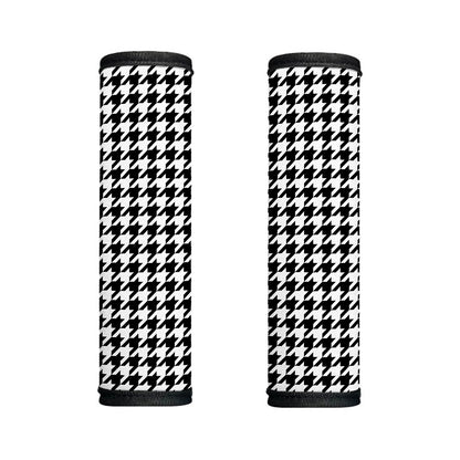 Black And White Houndstooth Print Handle Covers
