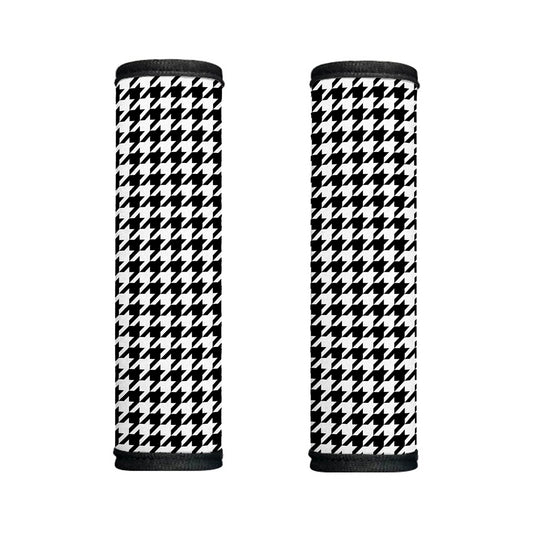 Black And White Houndstooth Print Handle Covers