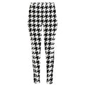 Black And White Houndstooth Print High-Waisted Pocket Leggings