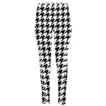Black And White Houndstooth Print High-Waisted Pocket Leggings
