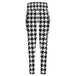 Black And White Houndstooth Print High-Waisted Pocket Leggings