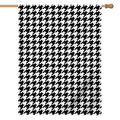 Black And White Houndstooth Print House Flag