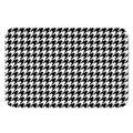 Black And White Houndstooth Print Indoor Door Mat