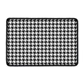 Black And White Houndstooth Print Kitchen Mat