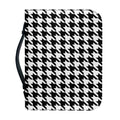 Black And White Houndstooth Print Leather Bible Cover