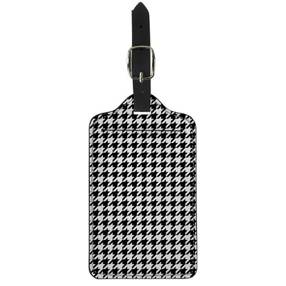 Black And White Houndstooth Print Luggage Tag