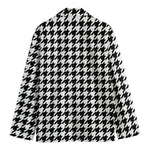 Black And White Houndstooth Print Men's Blazer