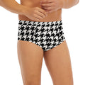 Black And White Houndstooth Print Men's Briefs