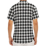 Black And White Houndstooth Print Men's Deep V-Neck Shirt