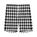 Black And White Houndstooth Print Men's Athletic Shorts