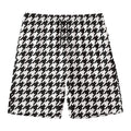 Black And White Houndstooth Print Men's Swim Trunks