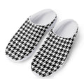 Black And White Houndstooth Print Mesh Casual Shoes